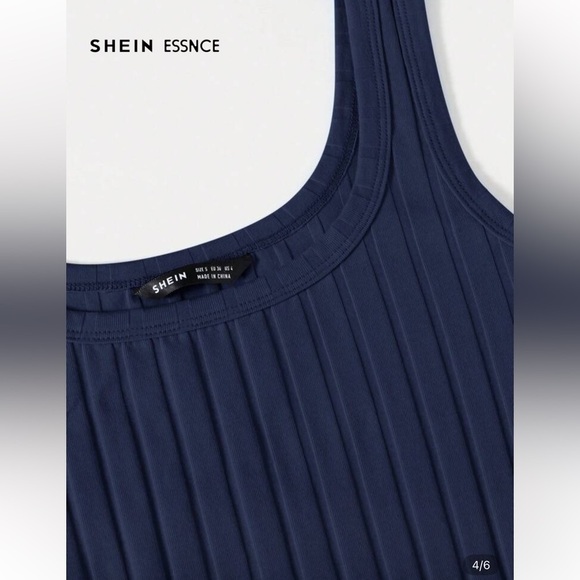 SHEIN Blue Ribbed Bodycon Mini Dress Cocktail size medium - Picture 4 of 7